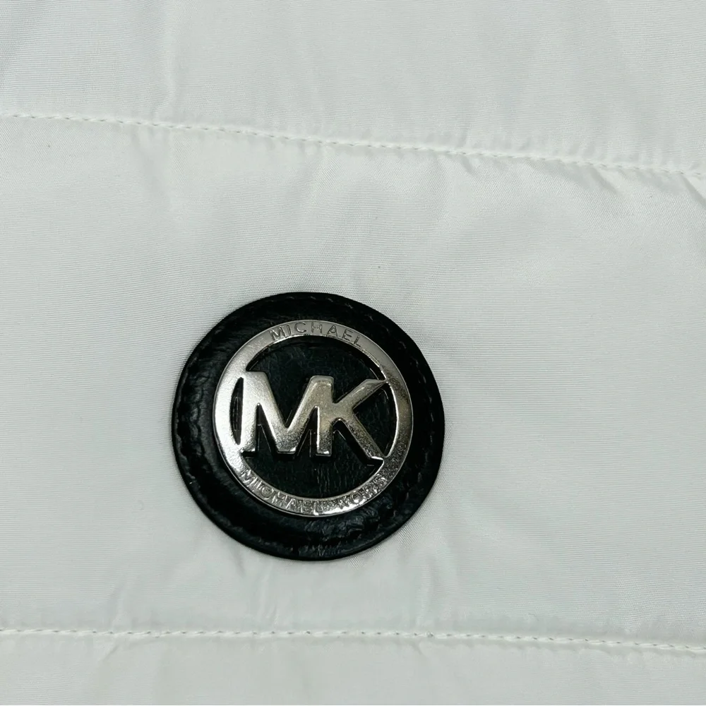 Michel Kors‎ White Solid Full Zipper Puffer Vest Size S